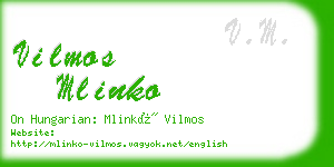 vilmos mlinko business card